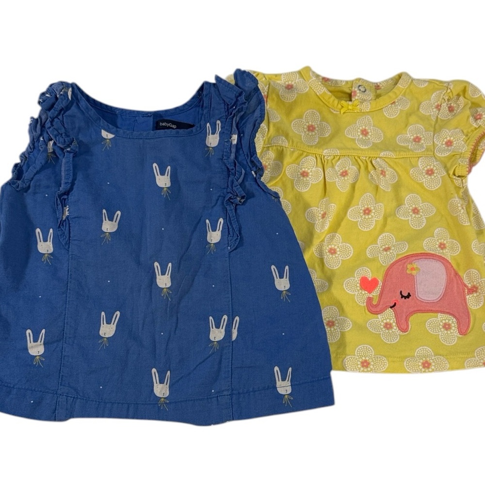 Baby Gap Carter’s Toddler Girls Tops Bundle 18-24M Bunny Elephant Floral